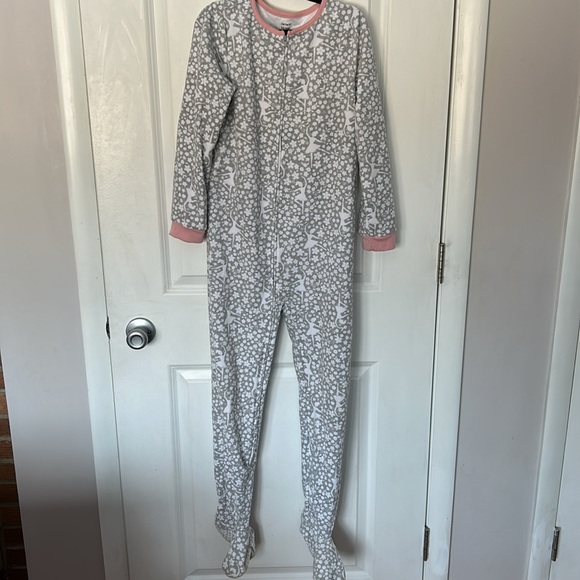 Carter's Other - Carter’s size 10 gray and white ballerina footed pajamas flannel